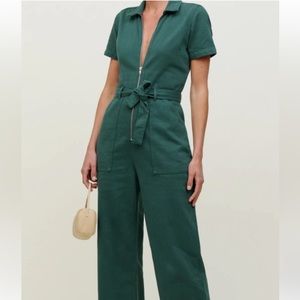 Reformation Cassidy jade green jump suit.